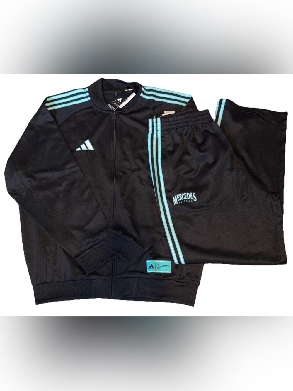 adidas Tracksuit AMG Mercedes Petronas Men Sz L F1 Team Track Top & Pants KG4745
